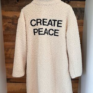 Spiritual Gangster Create Peace Faux Shearling Coat